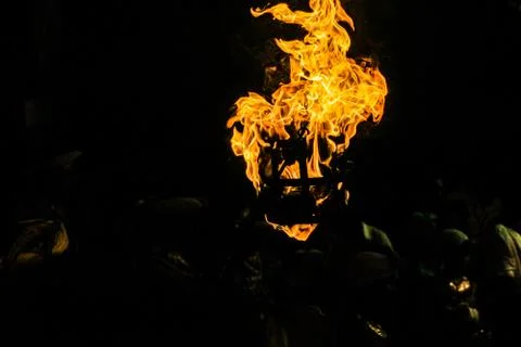 Of violently burning flame image (Sri Lanka Perahera Festival) Stock Photos