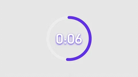 Violet 10 Second Circular Countdown Timer With Alpha Stock Footage 345709621
