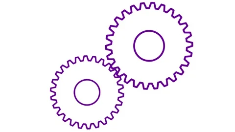 Violet 2 gears line white Stock Footage 251865611