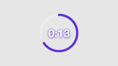 Violet 20 Second Circular Countdown Timer With Alpha Stock Footage 345709447