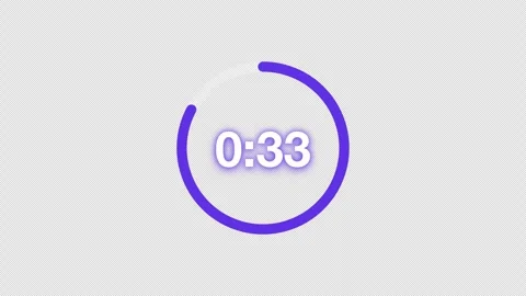 Violet 40 Second Circular Countdown Timer With Alpha Stock Footage 345709130