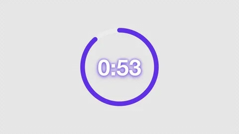 Violet 60 Second Circular Countdown Timer With Alpha Stock Footage 345709737