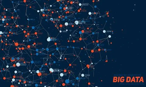 Violet abstract 3D big data visualization. Intricate financial data threads a イラスト素材