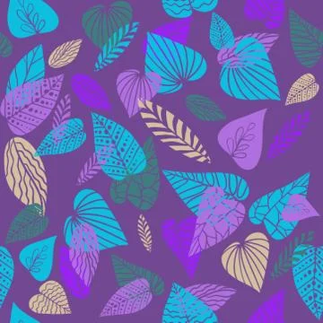 Violet abstract leaves Stock Illustration