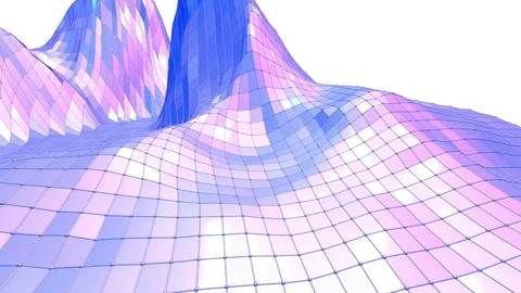 Violet abstract low poly waving surface as space backdrop. Violet abstract Stock Footage 77347404