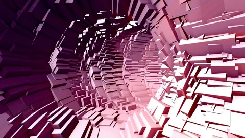Violet Abstract Polygon Tunnel Stock Footage 71575332