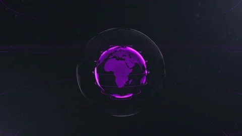 Violet abstract sphere. Connected violet dots with lines. Globalization Stock Footage 105206681