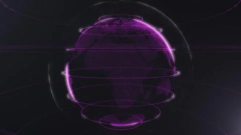 Violet abstract sphere. Connected violet dots with lines. Globalization イラスト素材