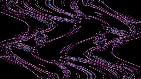 Violet abstraction waves on a black background Stock Footage 128436326