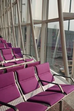 Violet air port seat Stock Photos