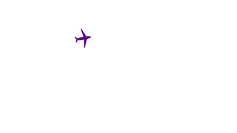 Violet airplane white Stock Footage 252588581