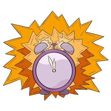 Violet alarm clock Stock Illustration