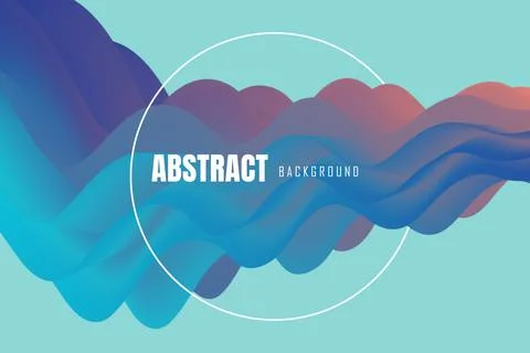 Violet and blue fluid wave. Duotone geometric compositions with gradient 3d f Illustrazione stock