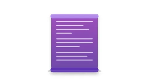 Violet and Blue Gradient Terms of Service Scroll Icon Unrolling on White Ba.. Видео 346130928