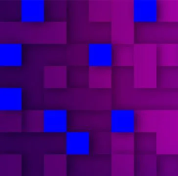 Violet and Blue Squares Backdrop with 3D effect Stock Illustration