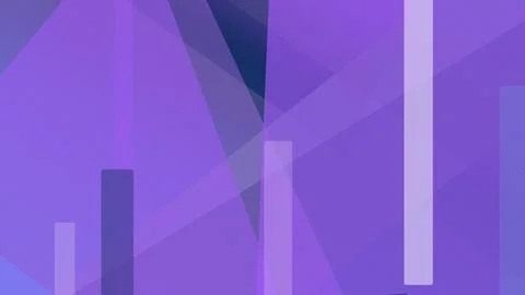 Violet and blue translucent geometric shapes and bars overlap to form a bol.. Stock Illustration
