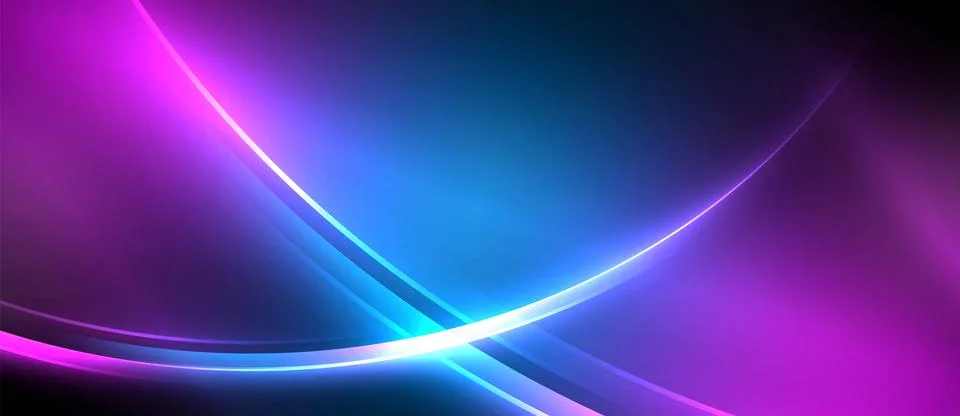 Violet and electric blue pattern with neon magenta wave on a purple background Illustrazione stock