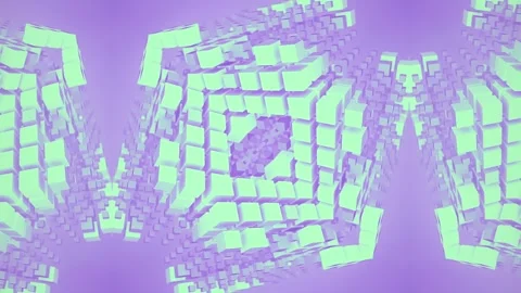 Violet and green design. 3d rendering seamless loop animation 4K Stock Footage 259635847