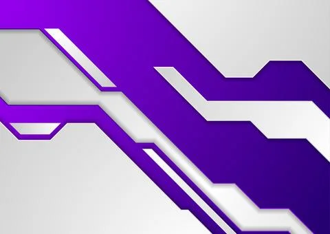 Violet and grey hi-tech geometric abstract background Stock Illustration