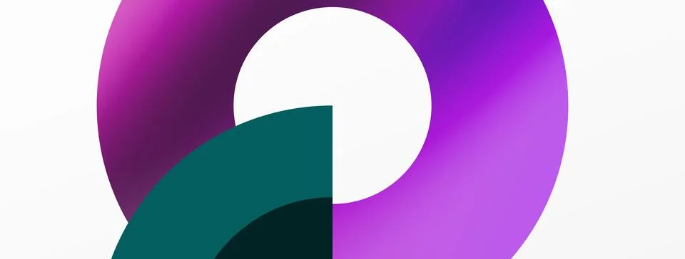 Violet and magenta circle pattern on white background with electric blue center Stock Illustration