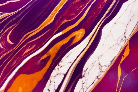 Violet and orange marble abstract background Stock Illustration