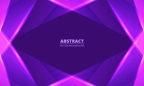 Violet and pink background with abstract geometric glowing frames. Illustrazione stock