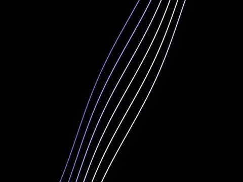 Violet and white parallel lines sweep diagonally upward through a black fie.. Stock Illustration