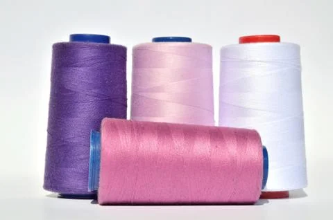 Violet and white threads Stock Photos