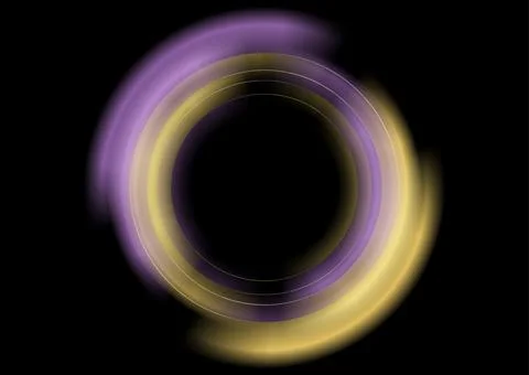 Violet and yellow bright glowing smooth circles abstract geometric background Stock Illustration