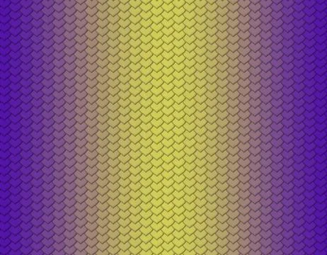 Violet and yellow gradient snake skin pattern, heart shape scale Stock Illustration