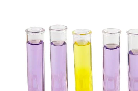 Violet and yellow testubes Foto stock