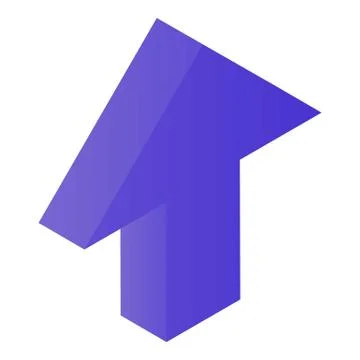 Violet arrow up icon, isometric style Stock Illustration