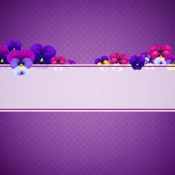 Violet background with flowers Stock Illustration