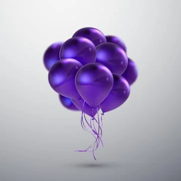 Violet Balloon Bunch. Stock Illustration