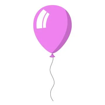 Violet balloon on white background Stock Illustration