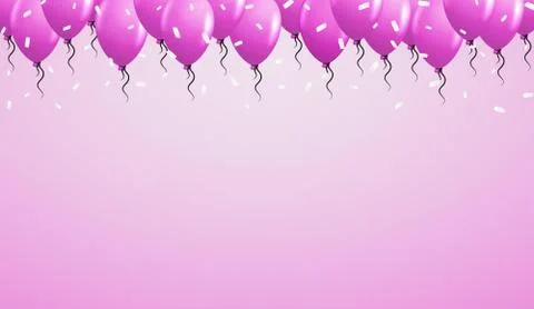 Violet balloons on violet background Illustrazione stock