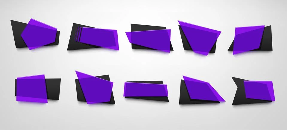 Violet banners set Stock Illustration