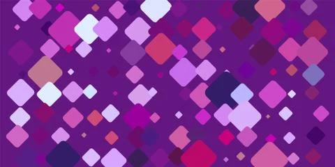 Violet BG with Colorful Square Elements Stock Illustration