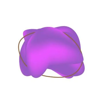 Violet blob icon. Vector 3d gradient geometric spot Stock Illustration