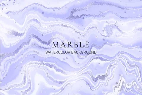 Violet blue liquid marble or watercolor background with glitter foil textured 스톡 일러스트