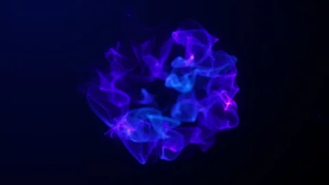 Violet Blue Particle Smoke Cloud with Fluid Jellyfish Waves, Glowing Plasma.. Vídeo Stock 330538591