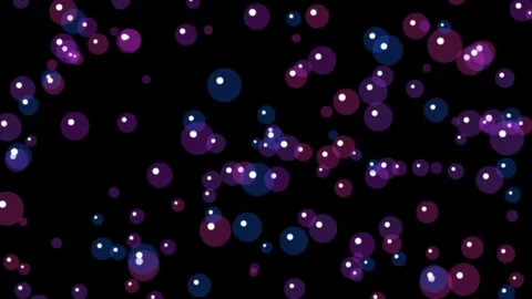 Violet bokeh lights drifting on black background overlay 4K Stock Footage 336514046