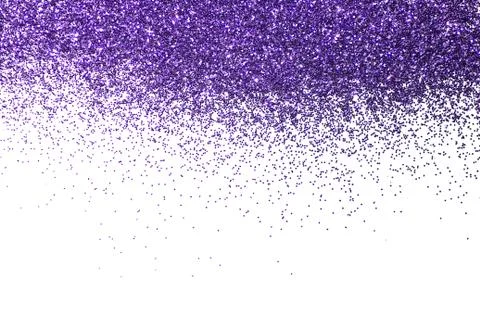 Violet border. Sequins. Sparkling shine. Powder. Glitter. Shining background. Stock Photos