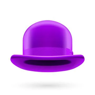 Violet bowler hat Stock Illustration