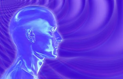 Violet Brainwaves Background Stock Illustration