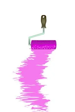 Violet brush on white Stock Illustration
