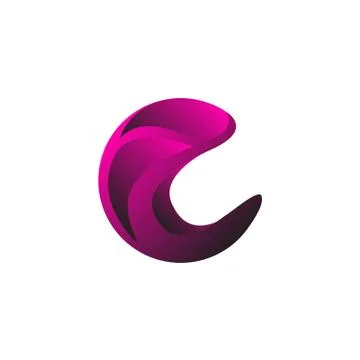 Violet C letter abstract Stock Illustration