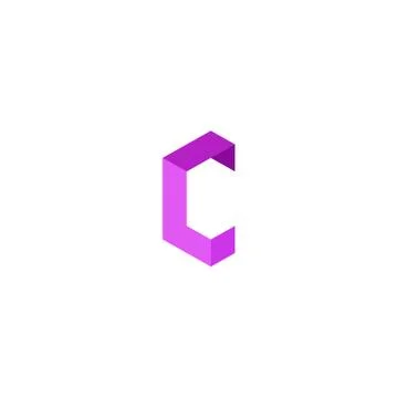 Violet c letter Stock Illustration