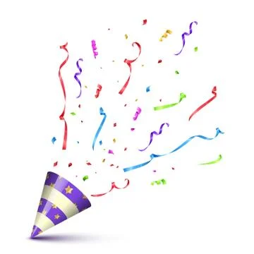 Violet cane with exploding serpentine isolated on white background. Vector Stock Illustration