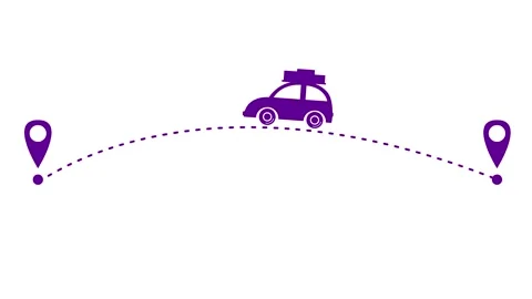Violet car destination white Stock Footage 240191336